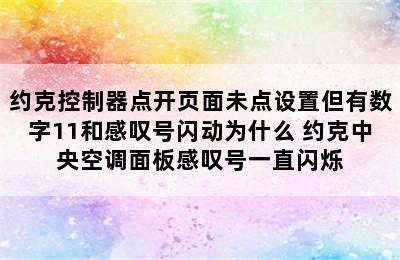 约克控制器点开页面未点设置但有数字11和感叹号闪动为什么 约克中央空调面板感叹号一直闪烁